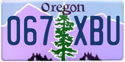 OR license plate 067XBU