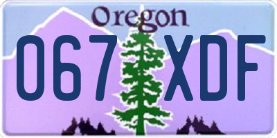 OR license plate 067XDF