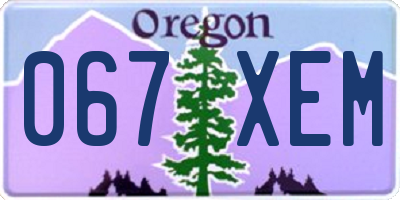 OR license plate 067XEM
