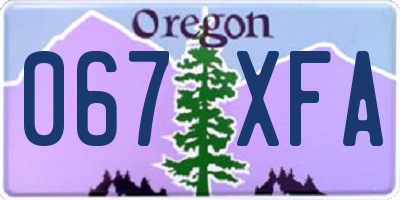 OR license plate 067XFA