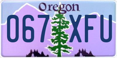 OR license plate 067XFU