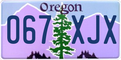 OR license plate 067XJX
