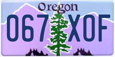 OR license plate 067XOF