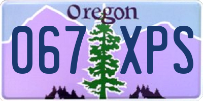 OR license plate 067XPS