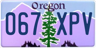 OR license plate 067XPV