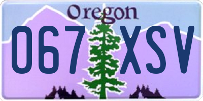 OR license plate 067XSV