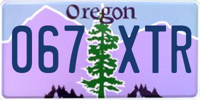 OR license plate 067XTR