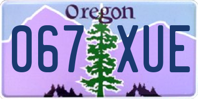 OR license plate 067XUE