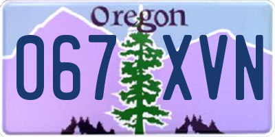 OR license plate 067XVN