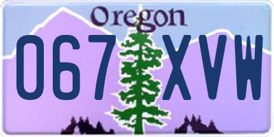 OR license plate 067XVW
