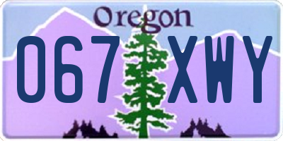 OR license plate 067XWY