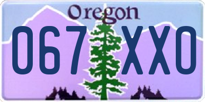OR license plate 067XXO