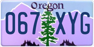 OR license plate 067XYG