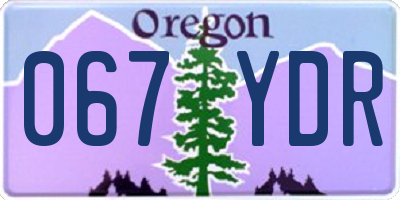 OR license plate 067YDR
