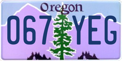 OR license plate 067YEG