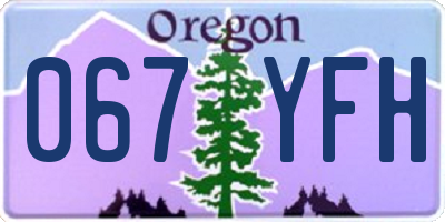 OR license plate 067YFH