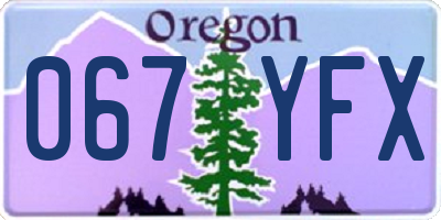 OR license plate 067YFX