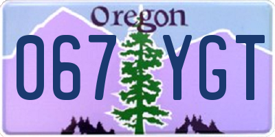 OR license plate 067YGT