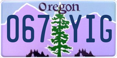 OR license plate 067YIG