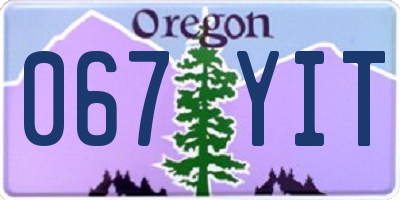 OR license plate 067YIT