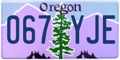OR license plate 067YJE