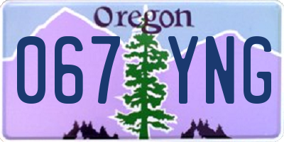 OR license plate 067YNG