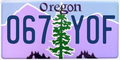 OR license plate 067YOF