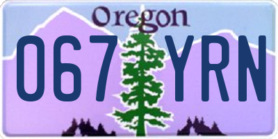 OR license plate 067YRN