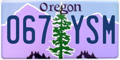 OR license plate 067YSM