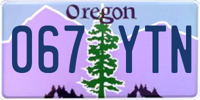 OR license plate 067YTN
