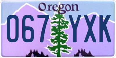 OR license plate 067YXK