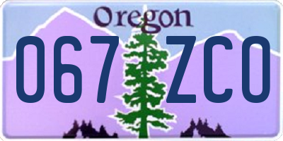 OR license plate 067ZCO