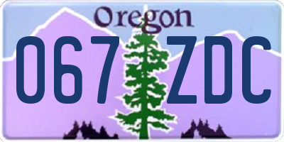 OR license plate 067ZDC