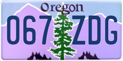 OR license plate 067ZDG