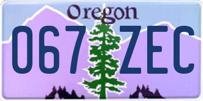 OR license plate 067ZEC