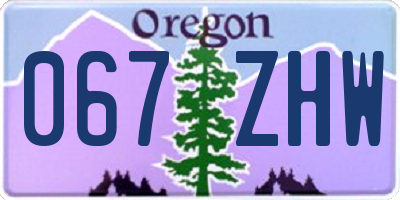 OR license plate 067ZHW