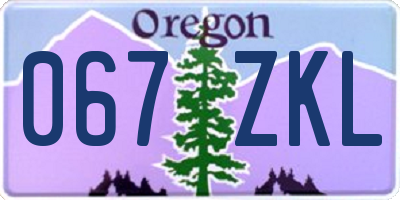 OR license plate 067ZKL
