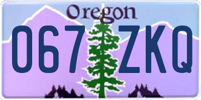 OR license plate 067ZKQ
