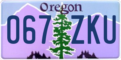OR license plate 067ZKU