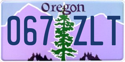 OR license plate 067ZLT