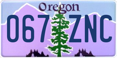OR license plate 067ZNC
