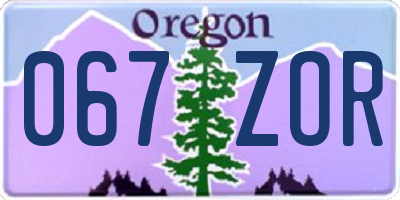 OR license plate 067ZOR
