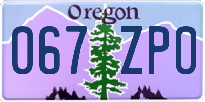 OR license plate 067ZPO