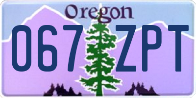 OR license plate 067ZPT