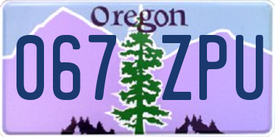 OR license plate 067ZPU