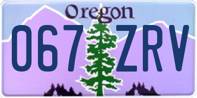 OR license plate 067ZRV