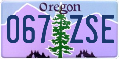 OR license plate 067ZSE