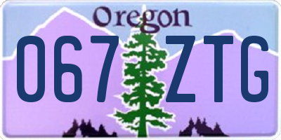 OR license plate 067ZTG