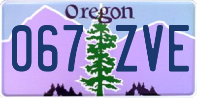 OR license plate 067ZVE