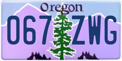 OR license plate 067ZWG